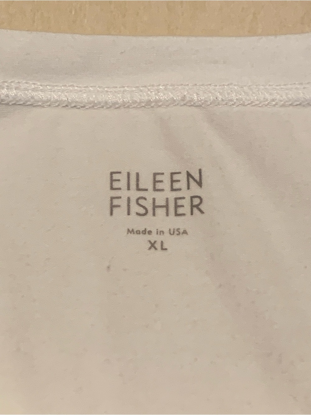 EILEEN FISHER Women’s White Scoop Neck Tee, Size XL - Picture 3 of 5